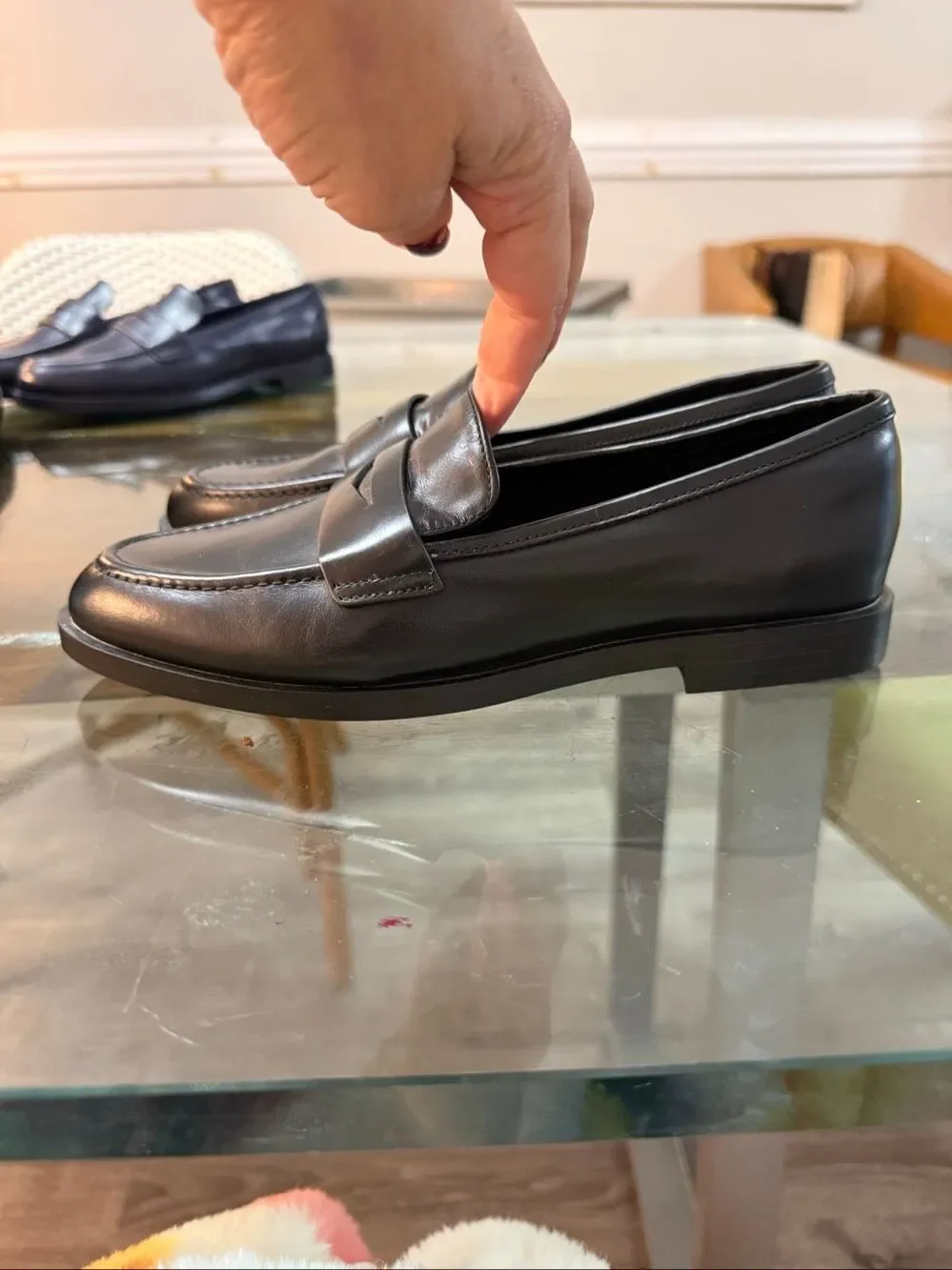 Aldo Black Faux Leather Penny Loafers Sz 6 NWOT